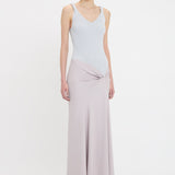 Victoria Beckham - Knit Detail Cami Midi Dress In Heather