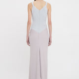 Victoria Beckham - Knit Detail Cami Midi Dress In Heather