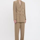 Victoria Beckham - Double Breasted Mens Jacket In Sandstorm