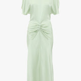 Victoria Beckham - Gathered Waist Midi Dress In Jade