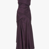 Victoria Beckham - Asymmetric Draped Midi Dress In Fig