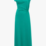 Victoria Beckham - Asymmetric Drape Midi Dress In Peacock