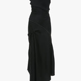 Victoria Beckham - Asymmetric Draped Midi Dress In Black