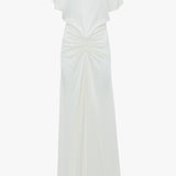 Victoria Beckham - Gathered Waist Floor-Length Dress In Ivory