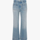 Victoria Beckham - Cropped Kick Alina High Waisted Jean In Pale Blue Wash