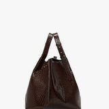 Victoria Beckham - W11 Jumbo Tote In Dark Brown Croc Embossed Leather