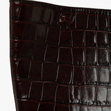 Victoria Beckham - W11 Jumbo Tote In Dark Brown Croc Embossed Leather