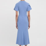 Victoria Beckham - Gathered V-Neck Midi Dress In Bluebell