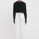 Victoria Beckham - Gather Detail Tie Blouse In Black