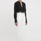 Victoria Beckham - Gather Detail Tie Blouse In Black