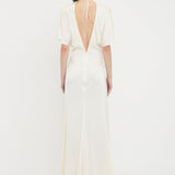 Victoria Beckham - Gathered Waist Floor-Length Dress In Ivory