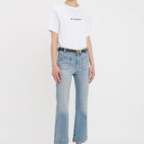 Victoria Beckham - Cropped Kick Alina High Waisted Jean In Pale Blue Wash