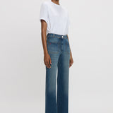 Victoria Beckham - Exclusive Alina High Waisted Jean In Mid Blue