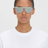 Victoria Beckham - Geometric Visor Sunglasses In Silver-Mirror