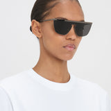 Victoria Beckham - Geometric Visor Sunglasses In Dark Ruthenium-Grey