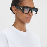 Victoria Beckham - Oversized Flat Top Opticals In Black