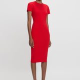 Victoria Beckham - Fitted T-shirt Dress In Bright Red