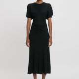 Victoria Beckham - Gathered Waist Midi Dress In Black