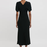 Victoria Beckham - Gathered Waist Midi Dress In Black