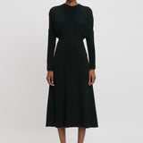 Victoria Beckham - Dolman Midi Dress in Black