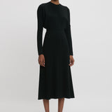 Victoria Beckham - Dolman Midi Dress in Black