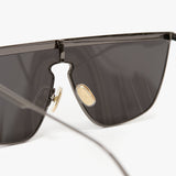 Victoria Beckham - Geometric Visor Sunglasses In Dark Ruthenium-Grey