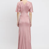 Victoria Beckham - Gathered Waist Closed Back Floor-Length Dress In Peony