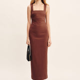 Posse - ALICE MIDI DRESS - CHOCOLATE