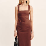 Posse - ALICE MIDI DRESS - CHOCOLATE