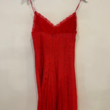 Ermanno Scervino Red Lace Midi Dress with Pleated Detail Size IT 40 (UK 8)