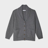 WHITE+WARREN - Merino Blend Marled Shawl Collar Coatigan