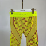 Gucci Neon Yellow Interlocking G Jacquard Cycling Shorts Size S (UK 8) RRP £466