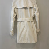 Burberry White Classic Trench Coat with Belt and Button Details Size UK 8