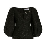 GABRIELA HEARST - Siro Sequin Top in Black Virgin Wool