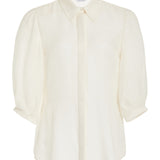 GABRIELA HEARST - Hadley Blouse in Ivory Virgin Wool Cashmere