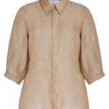 GABRIELA HEARST - Hadley Blouse in Khaki Virgin Wool Cashmere