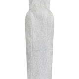 GABRIELA HEARST - Girard Shirred Maxi Dress with Lining in Silver Metallic Nappa Leather