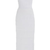 GABRIELA HEARST - Girard Shirred Maxi Dress in White Aloe Linen