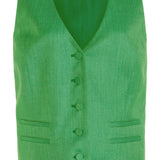 GABRIELA HEARST - Coleridge Vest in Peridot Green Virgin Wool and Silk Linen