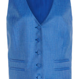 GABRIELA HEARST - Coleridge Vest in Sapphire Virgin Wool and Silk Linen