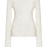 GABRIELA HEARST - Yahav Knit Top in White Beaded Cashmere