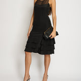 Chanel 03/P Black Silk Tiered Midi Dress FR 38 (UK 10)