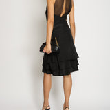 Chanel 03/P Black Silk Tiered Midi Dress FR 38 (UK 10)