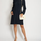 Chanel 97/A Navy Long Sleeve Midi Dress with Detachable Collar Detail FR "Petit" (UK 12)