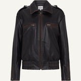 DUCIE - Sadie Vintage Leather Jacket - Brown (W/S) £675