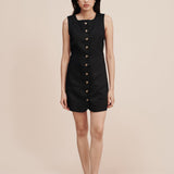 Posse - EMMA BUTTON DOWN MINI - BLACK