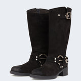 DUCIE - Elle Suede Buckle Boots