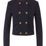 Veronica Beard - Winslow Pinstriped Collarless Jacket