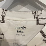 Hermès White Saddle Printed T-Shirt Size FR 38 (UK 10)