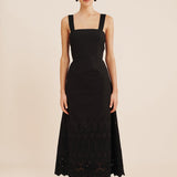 Posse - AMELIA SQUARE NECK DRESS - BLACK